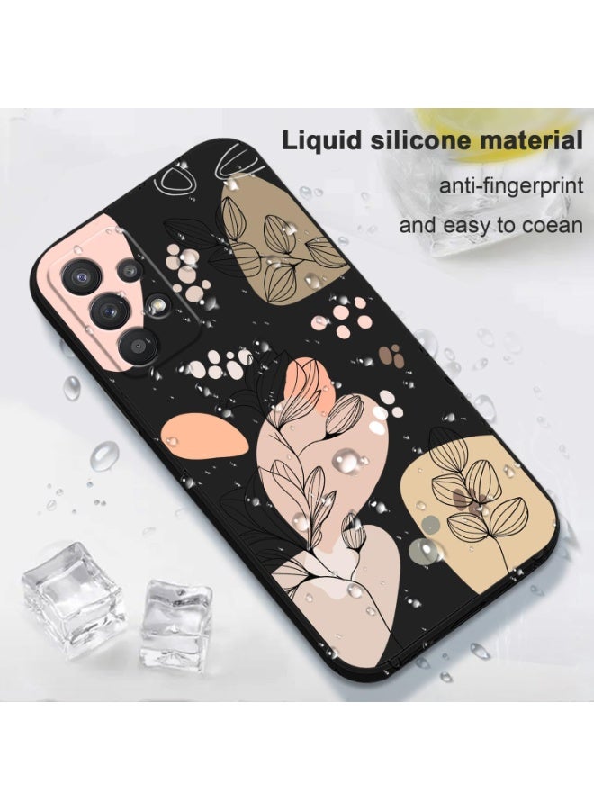 Fekra for Samsung Galaxy A53 5G Case Creative Design Flower Pattern Slim Soft Silicone Protective for Galaxy A53 5G Cover - Morandi Black - Image 2